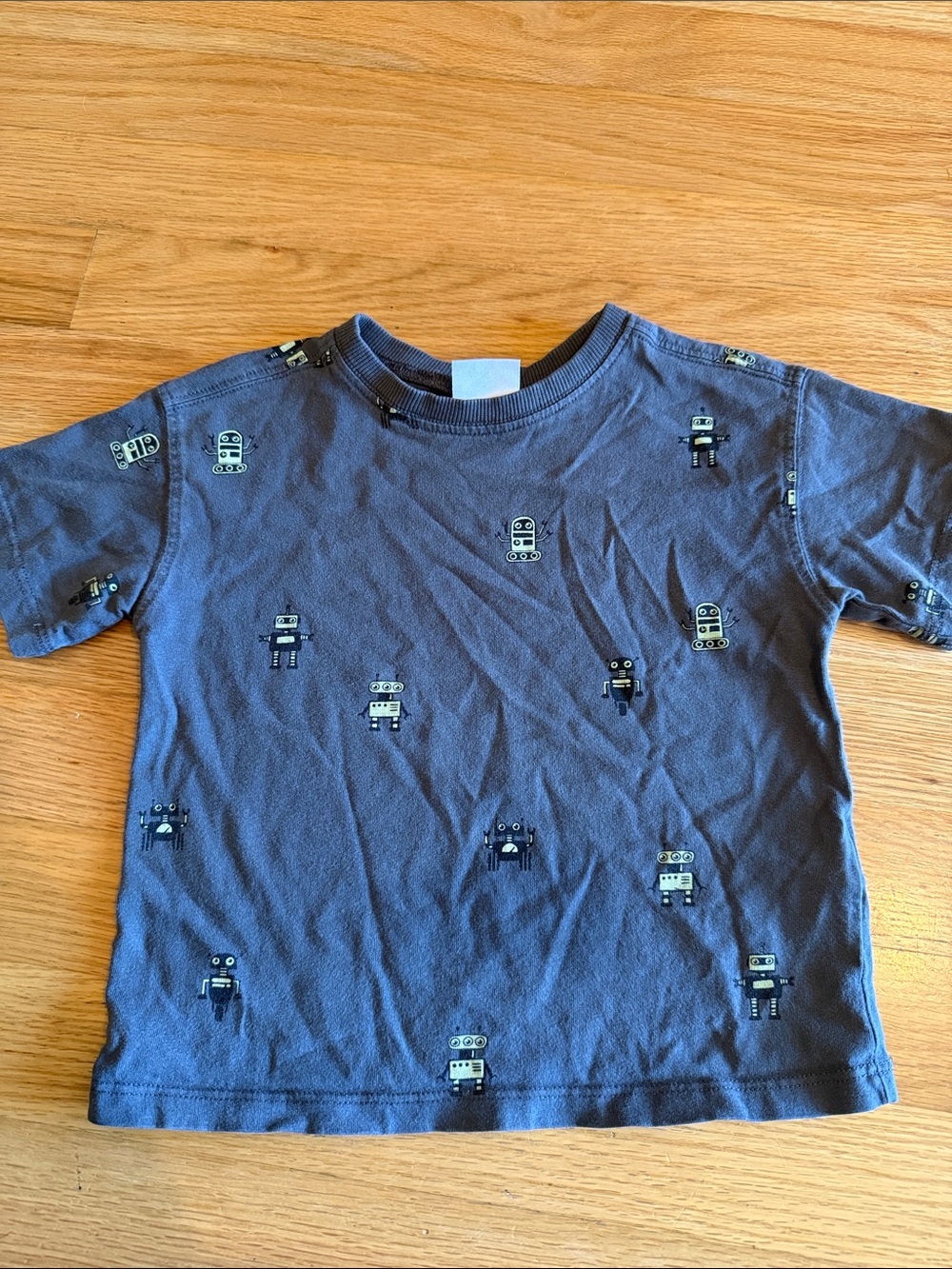 Zara Grey Short-Sleeve Tee with Robot Print